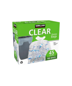 Kirkland Signature 45-Gallon Trash Bag Clear, 100-count - Strong and Reliable Waste Disposal Solution