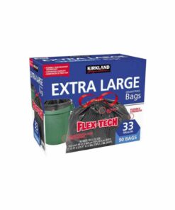 Kirkland Signature Flex-Tech 33-Gallon Trash Bag, 90-count - Durable, Flexible, and Reliable Waste Management Solution